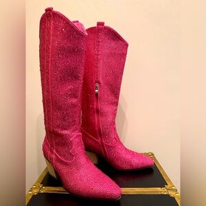 Bedazzled PINK COWGIRL BOOTS! Size 8